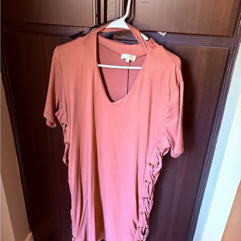 Women's Pink Top with Side Ties